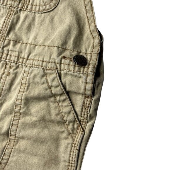OshKosh B'Gosh Bib Overalls Baby 12 Months Tan Diaper Access - Picture 5 of 11